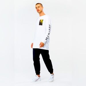 Hype Mens Lagoon Creature Oversized Crew Long Sleeve T-Shirt
